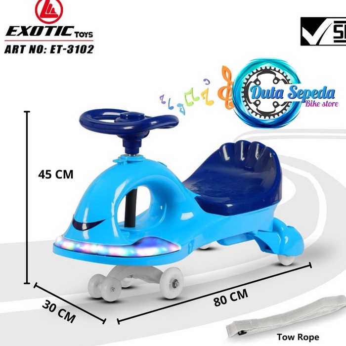 Terlaris Magic Swing Car Exotic Et3102 Mobil Ayun Kayuh Goyang Mainan Anak
