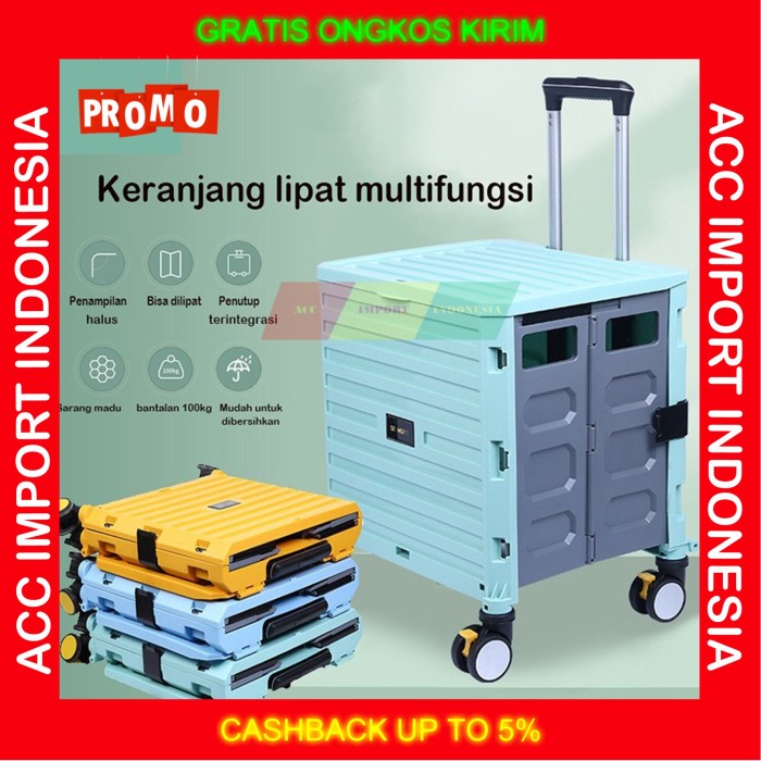 Best Seller Trolley Troli Lipat Keranjang Tas Belanja Besar Alat Barang Serbaguna