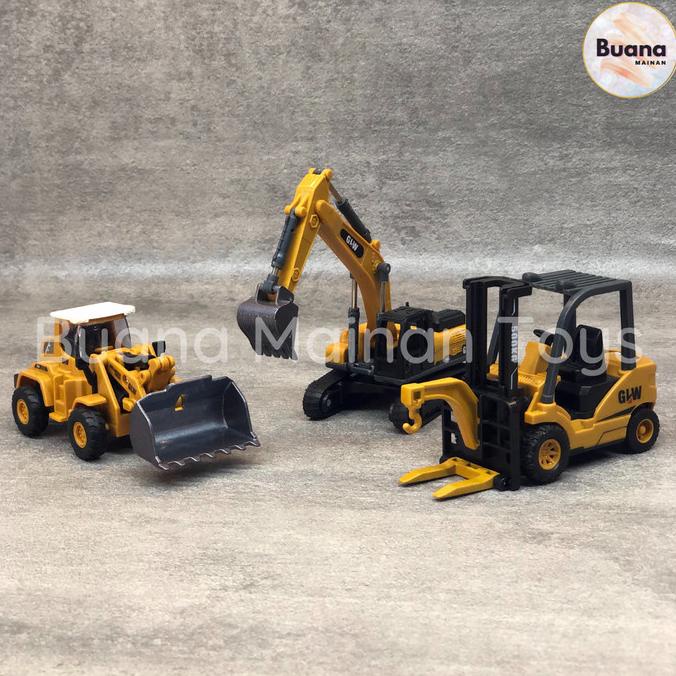 Diecast Konstruksi Alloy Truck Glw Model Buldoser Excavator Truk Beko