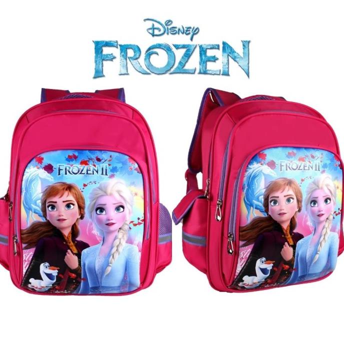 Tas Sekolah Ransel Anak Perempuan Sd Karakter Frozen 3D Emboss + Lampu