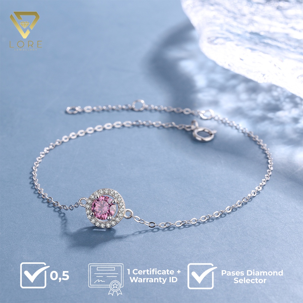 Lore Jewellery - Pink Edition Perhiasan Moissanite Lapis Emas 18K Kalung/Cincin/Gelang/Anting - Necklace/Ring/Bracelet/Earring Moissanite //