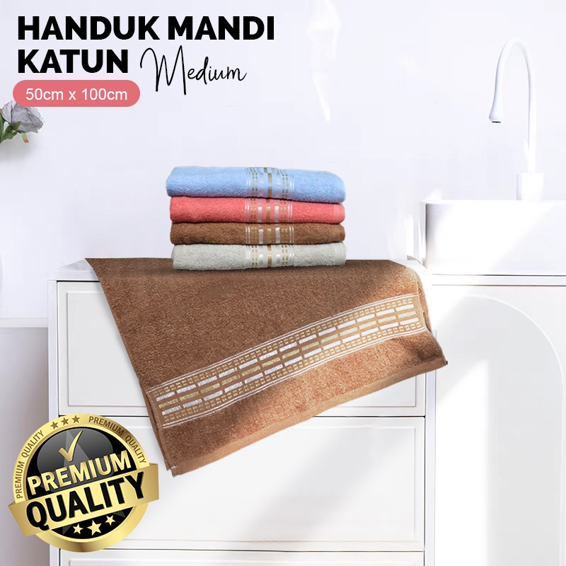 Handuk Mandi Medium Elegan &amp; Menarik Ukuran 50cm x 100cm Bahan Katun Daya Serap Tinggi - Handuk Mandi Anak High Quality - J3B5