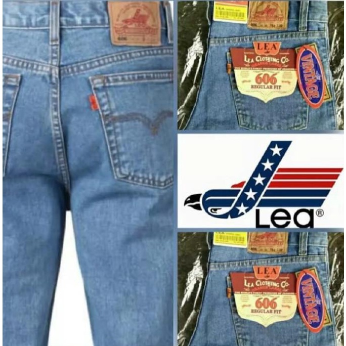 Promo Bulan Ini Celana Jeans Pria Lea 606 Original Warna Dark Blue Ukuran 28-38