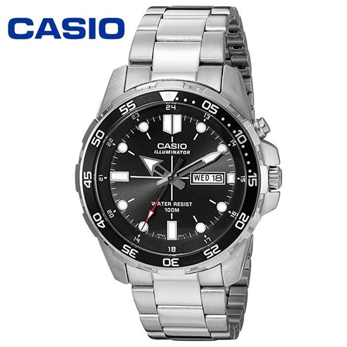 Limited Casio Jam Tangan Bisnis Kasual Pria Stainless Steel Bercahaya Mtd-1079D