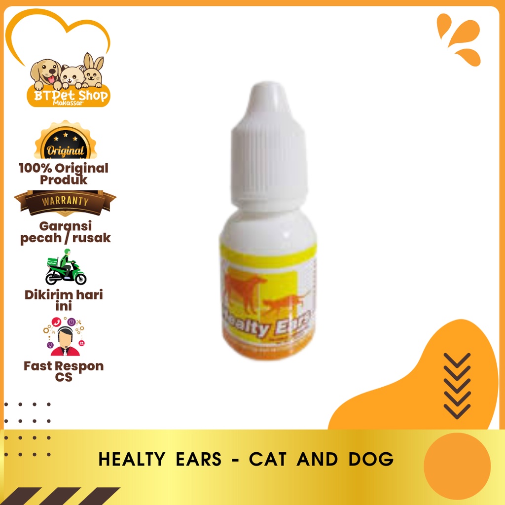 HEALTY EARS Obat tetes telinga kucing anjing radang telinga bernanah bengkak