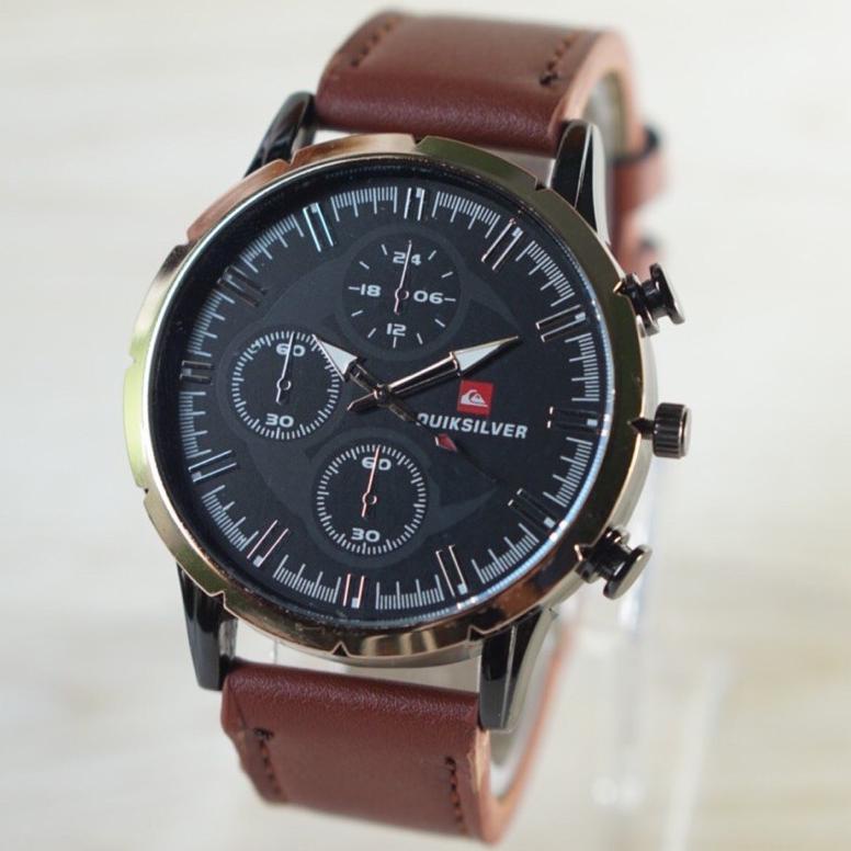 6,6 Dg Jam Tangan Pria Chrono Murah Qs Quicksilver Kulit Sport Premium Grosir Murah
