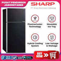 SHARP KULKAS 2 PINTU SJ-IG571PG-BK GRAND VETRO SERIES PPJ