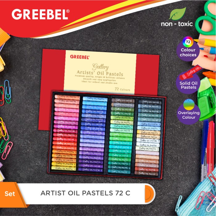 

Terlaris Greebel Crayon Krayon Artist Oil Pastel (72 Warna)Untuk Anak Non Toxic