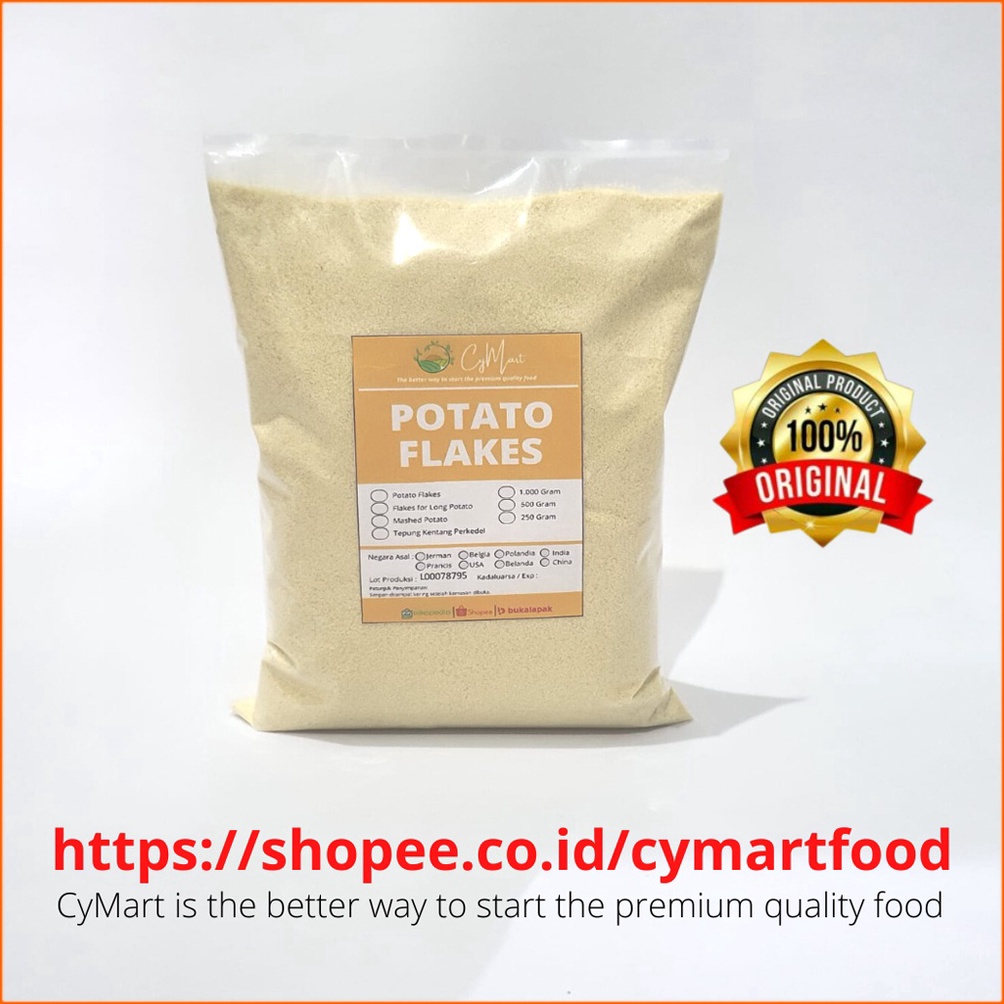 

Terkini.. Tepung Kentang / Potato Flakes / Potatoes Flour / Kentang Bubuk Iscon @1000 gram - impor 99