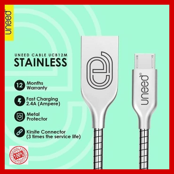 UNEED Kabel Micro USB Stainless Steel Quick Charge & Data Cable Xiaomi