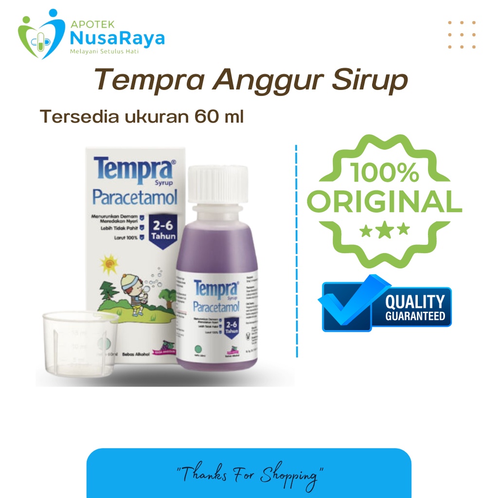 

Tempra Sirup Rasa Anggur Pereda Nyeri dan Demam 60 ml