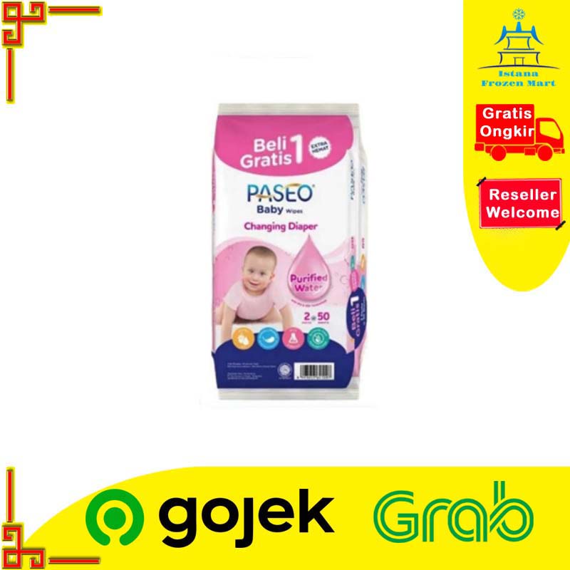 Tisu Basah Baby Wipes Jojoba Oil 50 Sheets - PASEO