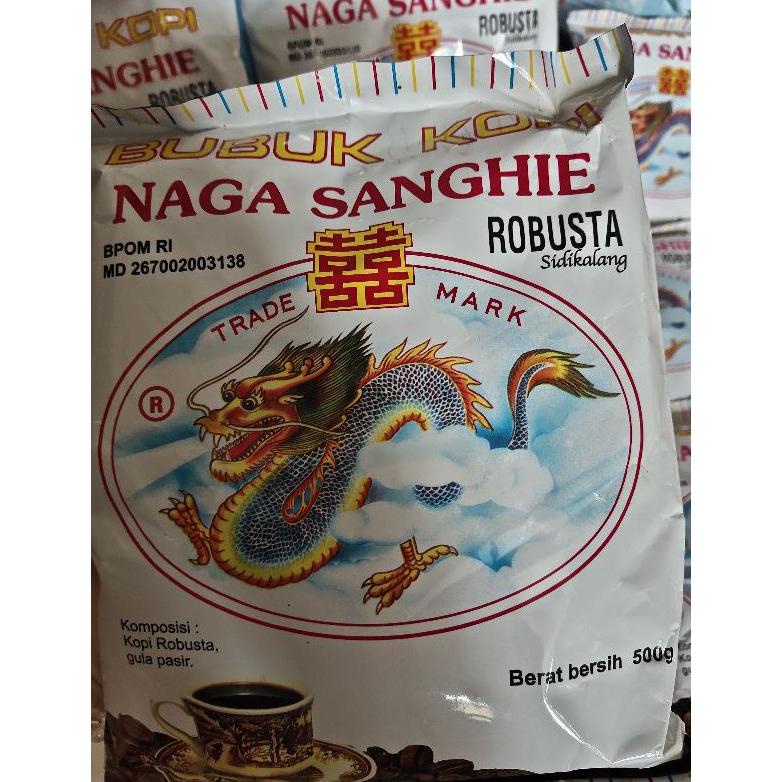 

Bubuk Kopi / Kopi Bubuk Naga Sanghie Robusta Kasar / Halus Sidikalang 500 Gram