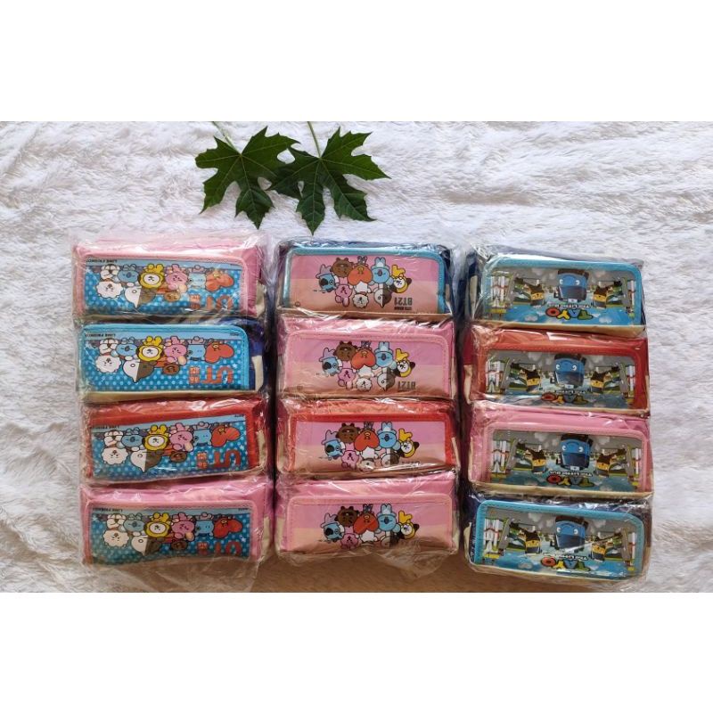 

[12 Pcs] Tempat Pensil Tepak Saku Bahan Canvas Motif Karakter