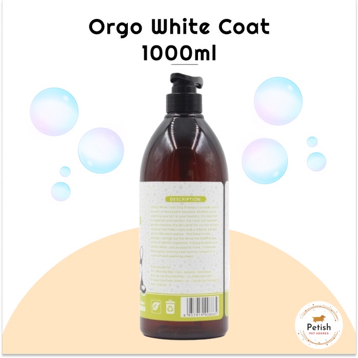 MUST HAVE ORGO WHITE COAT DOG SHAMPOO 1L / PET SHAMPO ANJING BULU PUTIH 1000ML TERLARIS