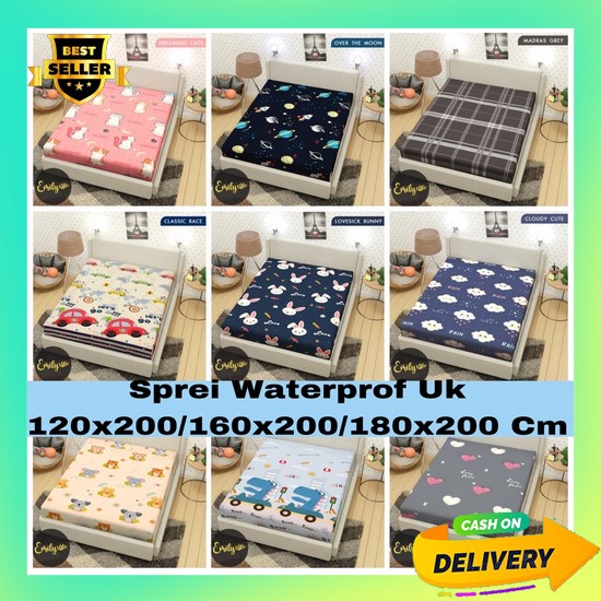 Spray Aesthetic Murah Meriah Alas Kasur Cewek Korea Lucu Warna Pastel  Sprei Waterprof Anti Air Uk