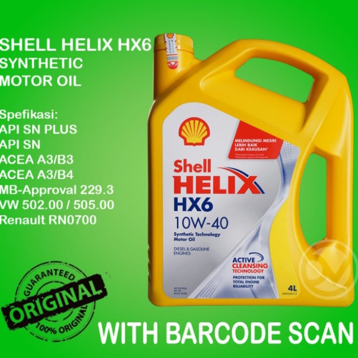 Oli Shell Hx6 - Kemasan Galon 4 Liter