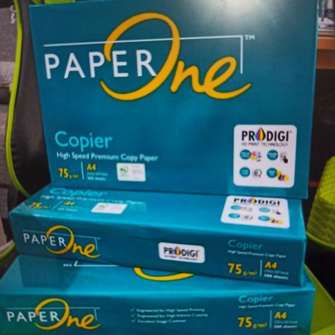 

Kertas A4 75 Gram Paper One/1 dus= 5Rim
