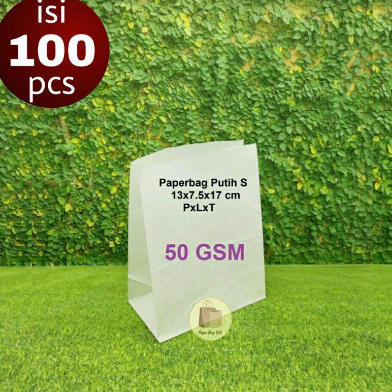 

Terbaru Paperbag Kantong Kertas Putih S 13x7,5x17 cm (isi 100 pcs)