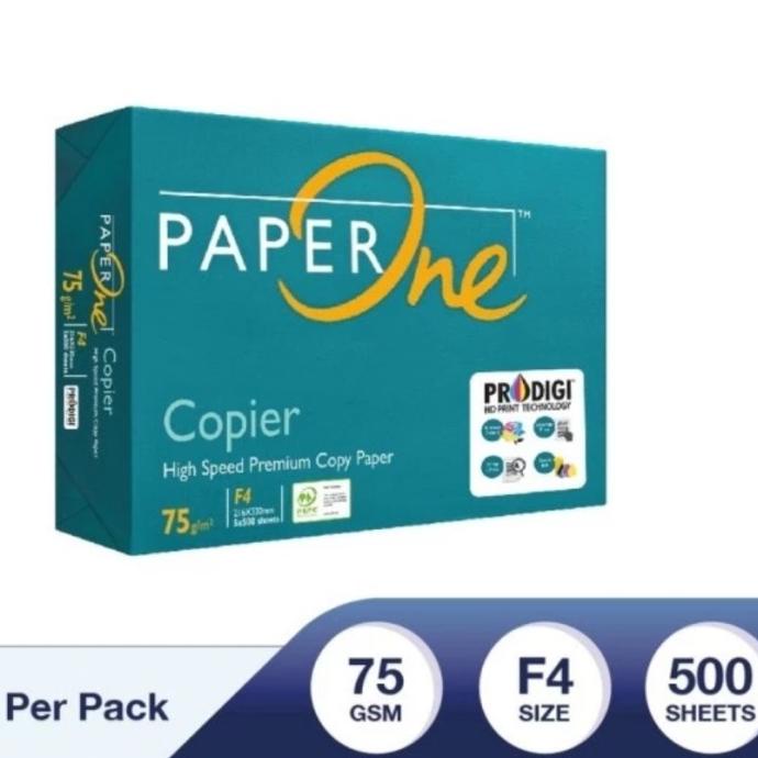 

Kertas HVS paper one F4 (Folio) 75 gram harga satu rim.
