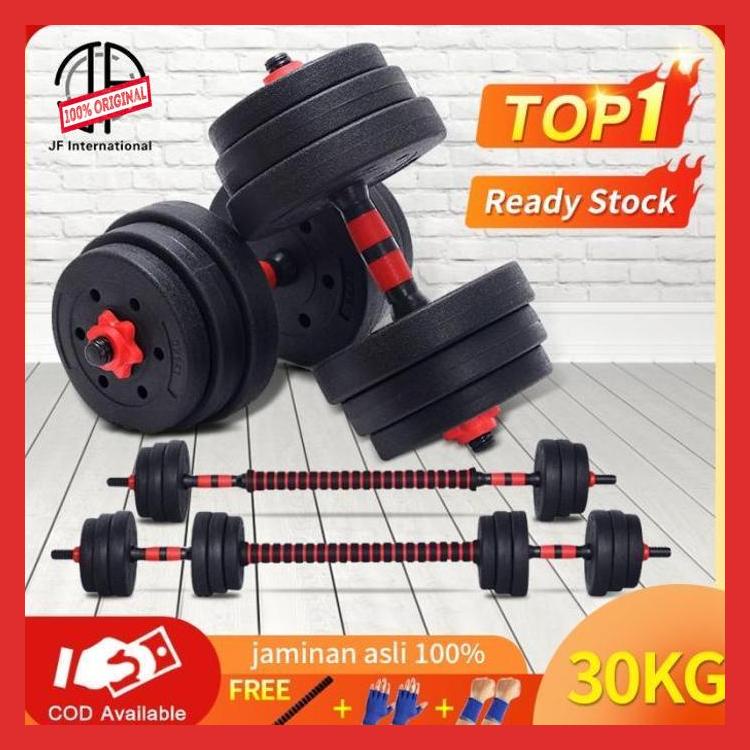 Dumbell set 30KG Barbel set Dumbel Dumbell alat olahraga rumahan fitn