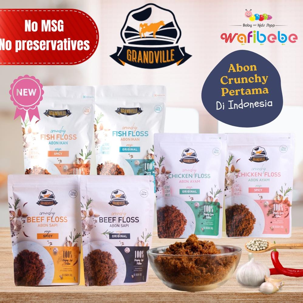 

New Grandville Abon Sapi Ayam Ikan Crunchy Original Makanan MPASI Instan Snack Anak Non MSG Halal Praktis