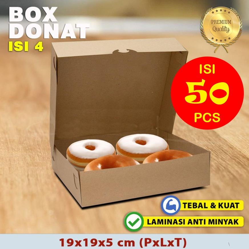 

Terbaru Kotak Dus Box DONAT KRAFT COKLAT Isi 4 - ( 50 Pcs )