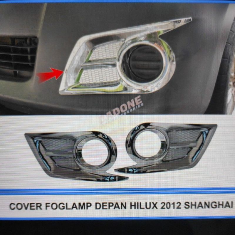 cover ring foglamp bumper depan mobil toyota Hilux 2012 chrome crome tempel