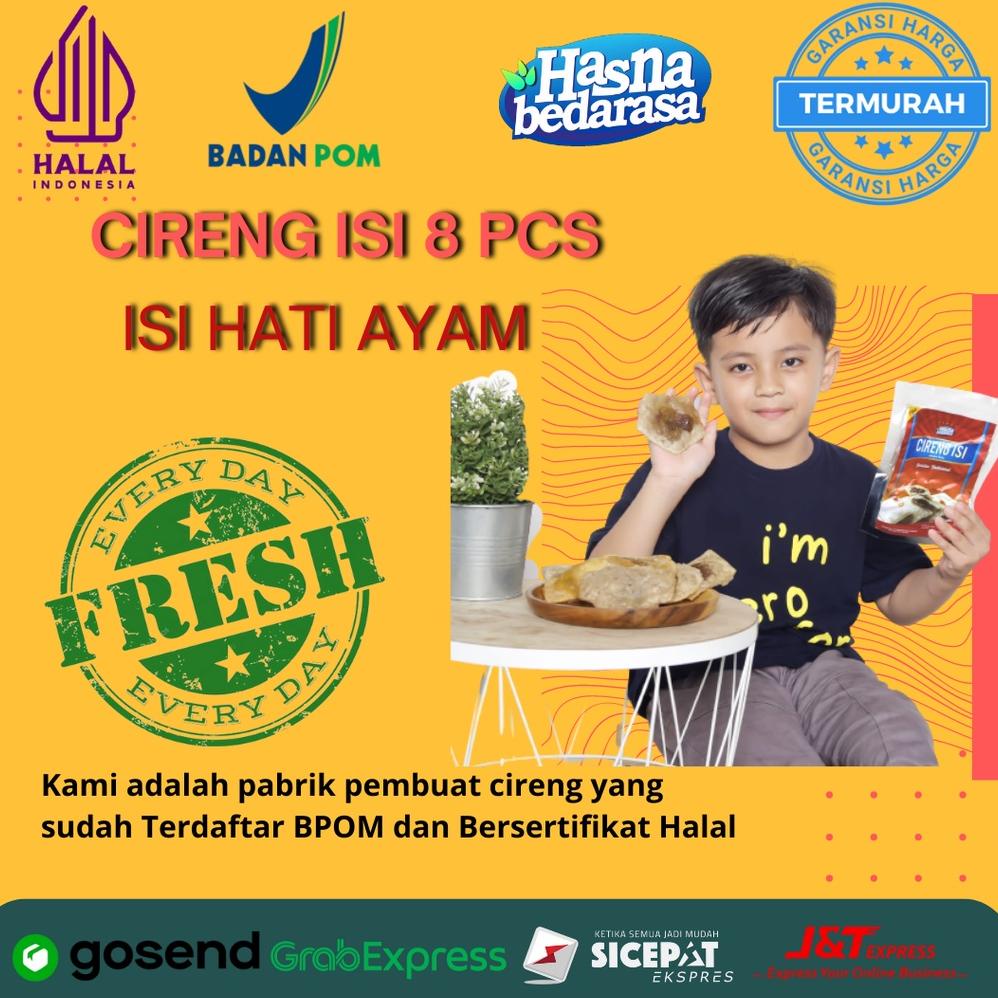 

New Cireng Isi Ati Ayam Pedas Cireng Isi Hati Ayam Khas Bandung Kemasan Vacum 8pcs Hasna Bedarasa