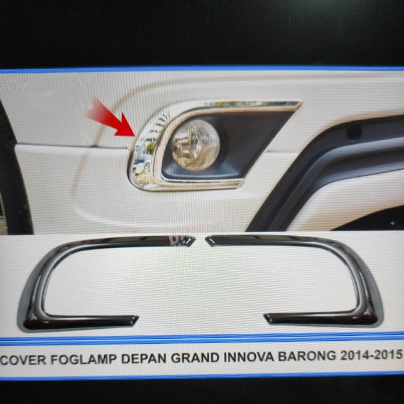 Ring COVER foglamp BUMPER DEPAN TOYOTA GRAND innova inova 2014 2015 CROME CHROME