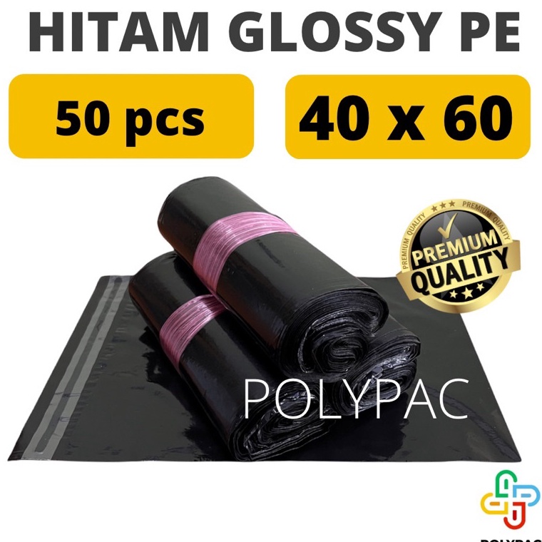 

Best Product.. Polymailer HITAM GLOSSY [40x50] isi 50 pc - Polymailer Hitam Premium KHL