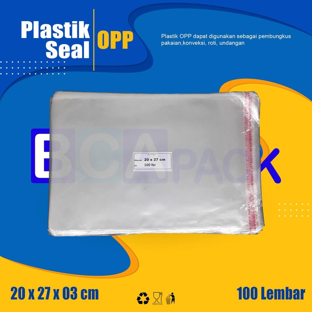 

Promo PLASTIK SEAL OPP UKURAN 20 X 27 X 03 - PLASTIK KEMASAN BENING ISI 100 LEMBAR
