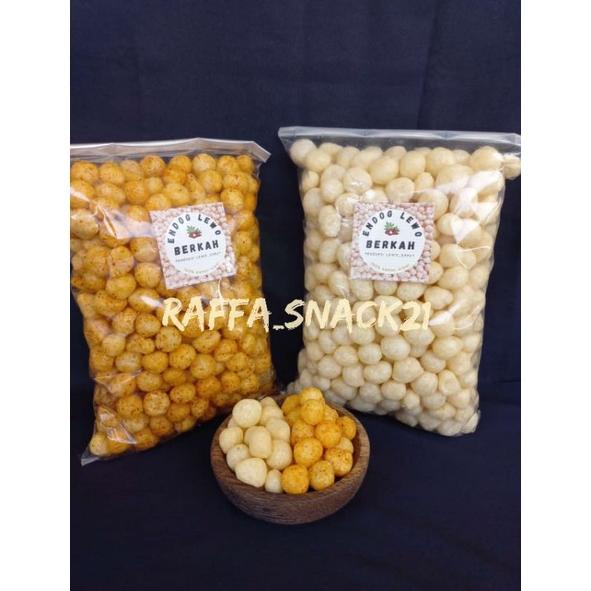 

Promo cimol kering-endog lewo 500gr - rasa original dan pedas balado gurih renyah kriuk - emplod lewo bulat - snack khas lewo garut