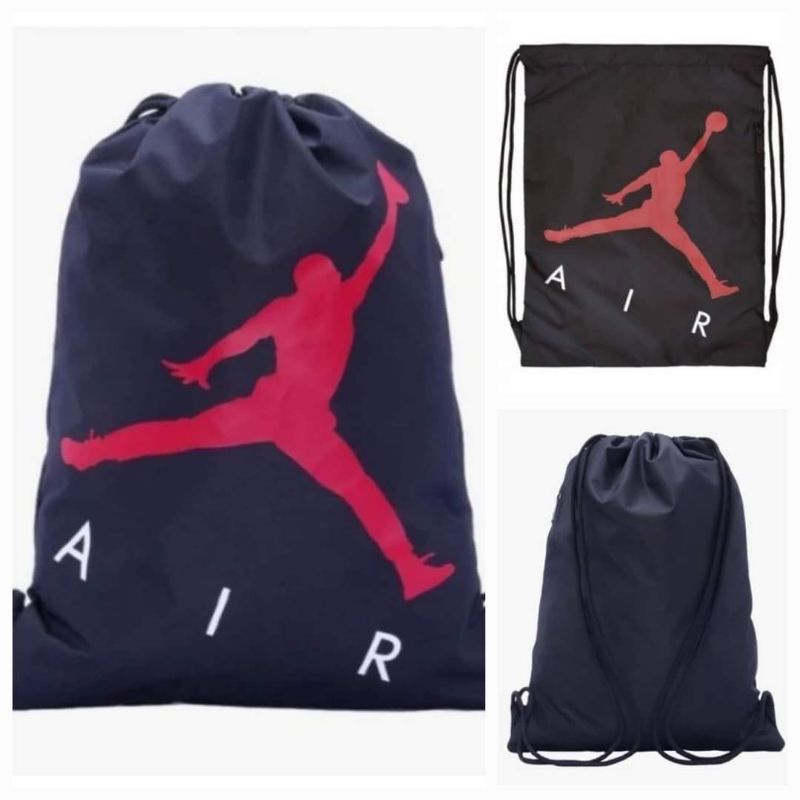 SALEEE 100% ORIGINAL NIKE JORDAN GYMSACK Black dan Red (Tas Serut)