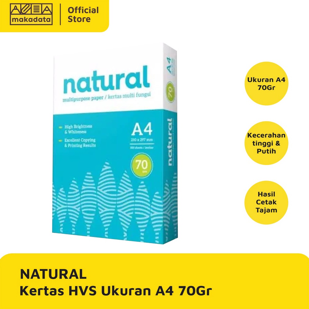 

[Miliki Sekarang] KERTAS HVS / PRINT / FOTOCOPY NATURAL A4 70 GRAM (1 RIM) MURAH ZHT
