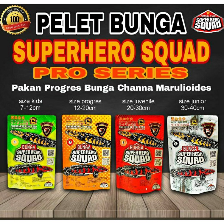 Terbaru 3.3 pelet maru BUNGA SUPERHERO SQUAD ikan channa all varian size