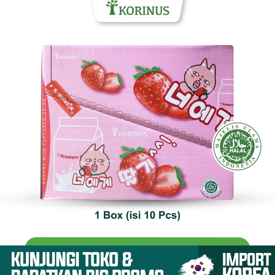 

【Penjualan Terbaik】✅COD PROMO K - BOX (10 PCS) STRAWBERRY MILK Flavored Drink /Susu rasa strawberry/Minuman Rasa strawberry/ Halal MUI