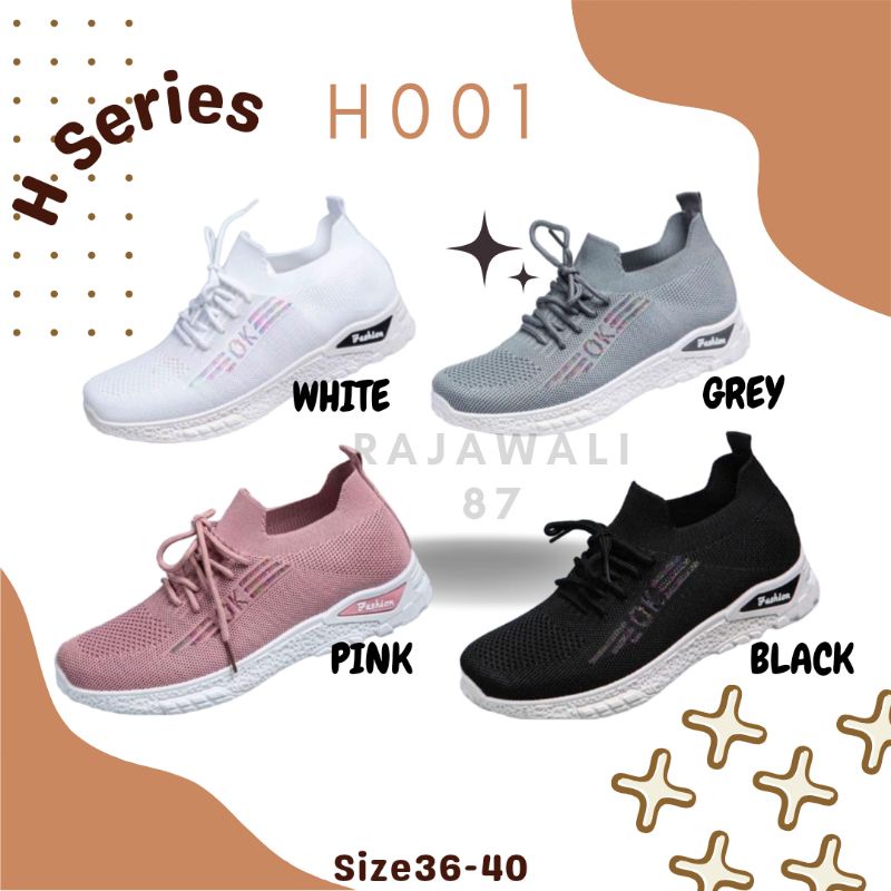 WM-H001 SEPATU SNEAKER FASHION CASUAL OLAHRAGA TERBARU STYLE KOMBINASI POLOS PRIA WANITA UNISEX BAHAN RAJUT SLIP ON BEST QUALITY REAL PICTURE