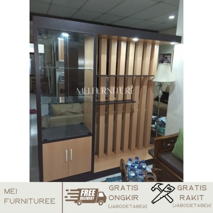 Terlaris Lemari Partisi Penyekat Ruangan 2 Muka/Sisi Depan Belakang