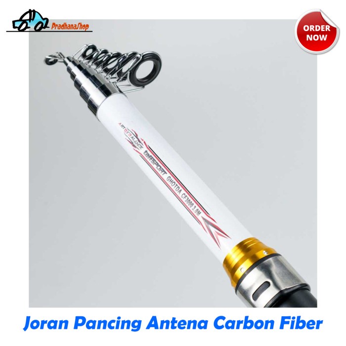Tongkat Walesan Joran Pancing Pancingan Antena Teleskopik Carbon Fiber