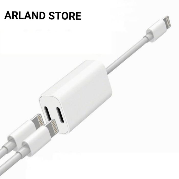 Kabel Splitter Lighting + Audio Charge Adapter Iphone 7 8 Plus X