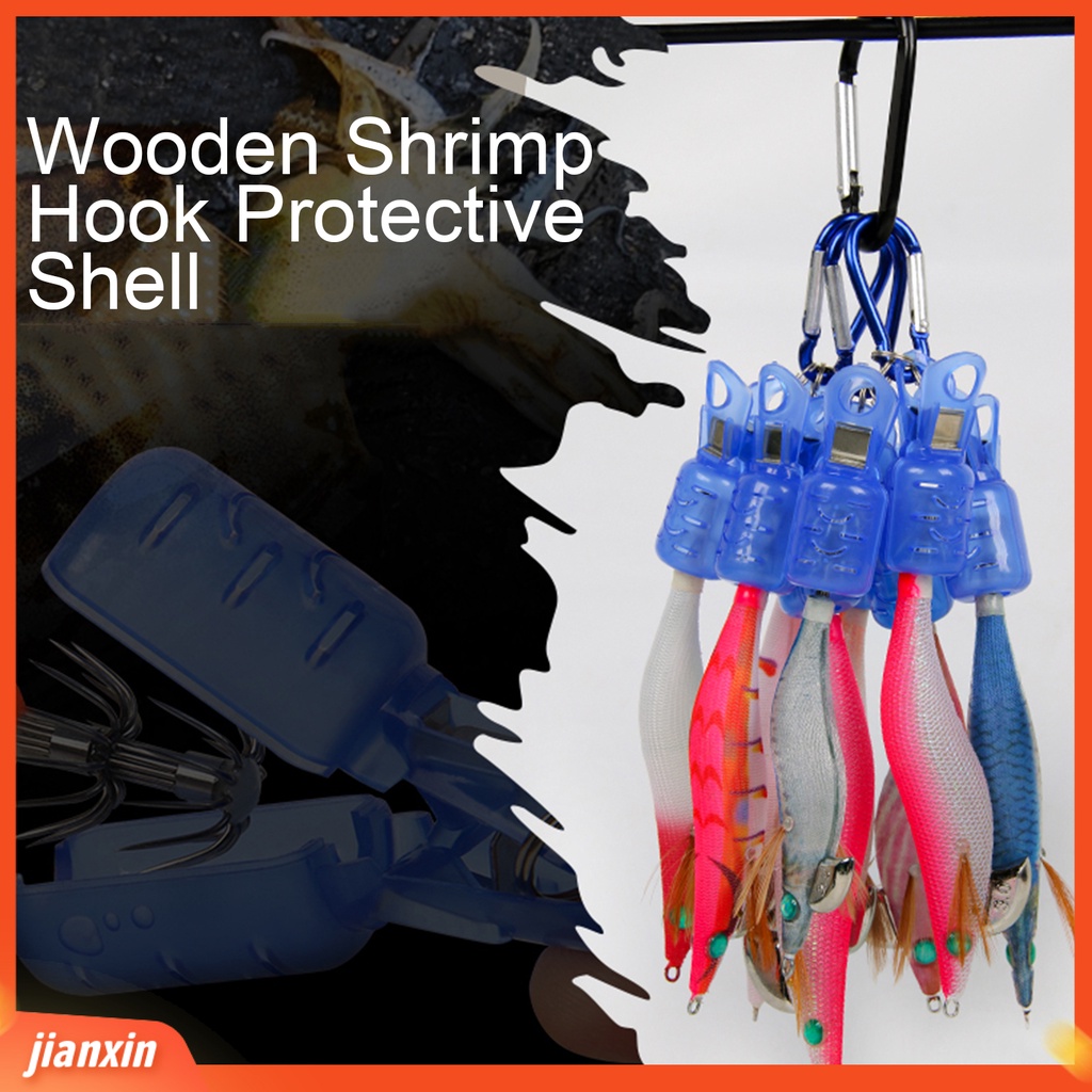 [Jianxin] 1 Set Penutup Kait Pancing Anti Gores Tahan Tusukan Penjepit Ketat Kait Udang Kayu Pelindung Cangkang Memancing Luar Ruangan