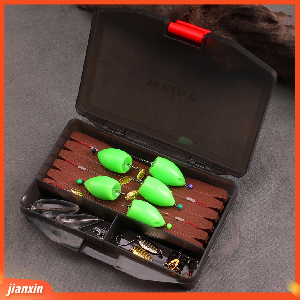 [Jianxin] 1 Set Pemikat Pancing Set Penembus Tinggi Tidak Mudah Decoupling Tajam Kait Angling Berputar Sequin Sendok Lure Memancing Aksesoris