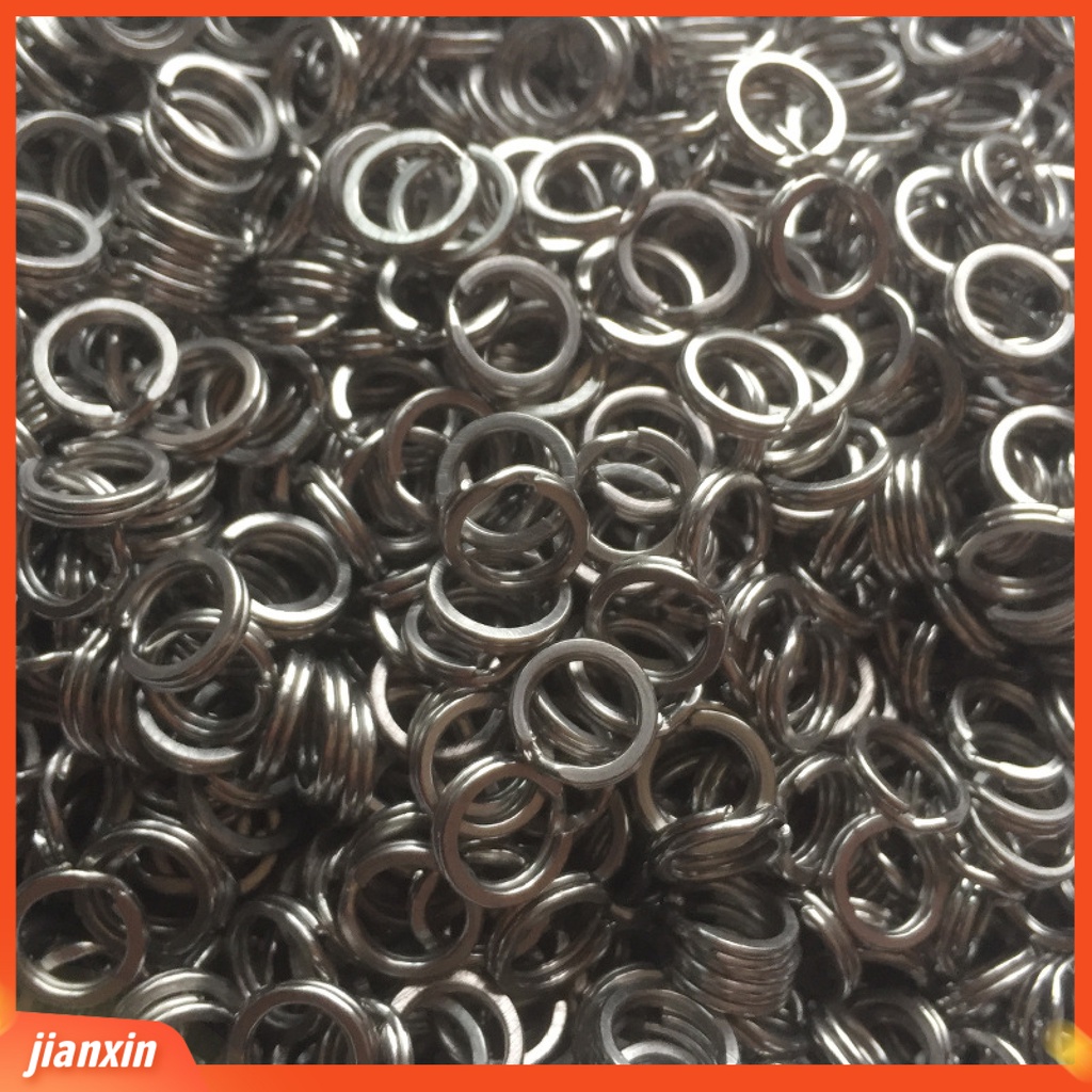[Jianxin] 200Pcs Double Flat Ring Circle Lure Hook Connecting Fishing Gear Accessories