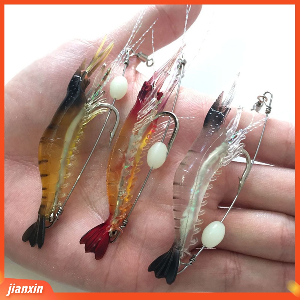 [Jianxin] 9cm Umpan Pancing Buatan Bentuk Udang Bahan Silikon Lembut Ukuran Mini