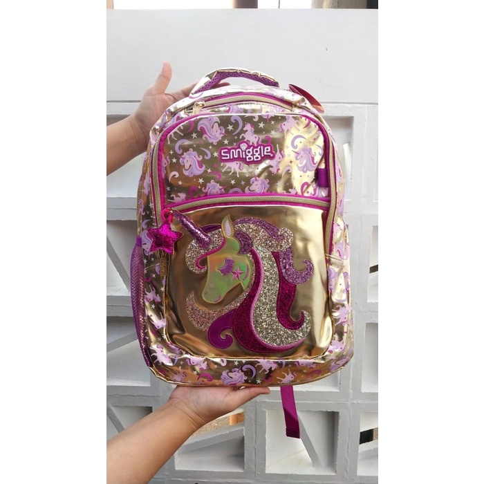 Tas Ransel Smiggle Ori/Tas Ransel Smiggle Sd Size Medium Backpack - Unicorn Gold