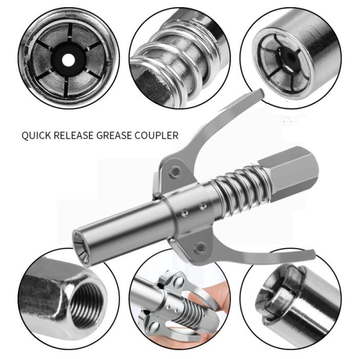 BAROKAH gAMIS KEPALA SEMPROTAN MINYAK GEMUK LEWAT MESIN GREASE GUN COUPLER mesin excavator