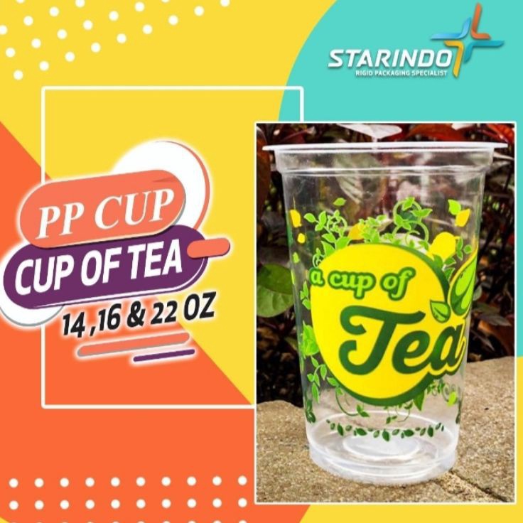

PALING AMPUH✌️>>> GELAS POP ICE CUP OF TEA STARINDO / Gelas Plastik Starindo Sablon Cup Of Tea