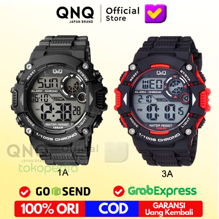Jam Tangan Pria Q&Q Qnq Qq Qq46 Dital Arloji Cowok Anti Air