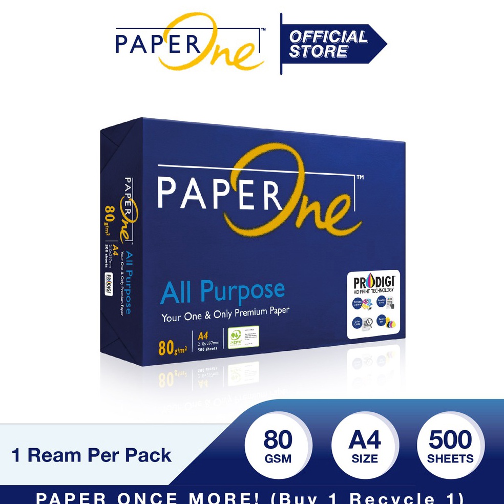 

12.12 SALE PaperOne Kertas A4 80gr All Purpose 1 Rim (500 lembar) Kertas HVS A4 Kertas Fotocopy !!